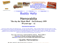 Tablet Screenshot of buddyhollymemorabilia.com